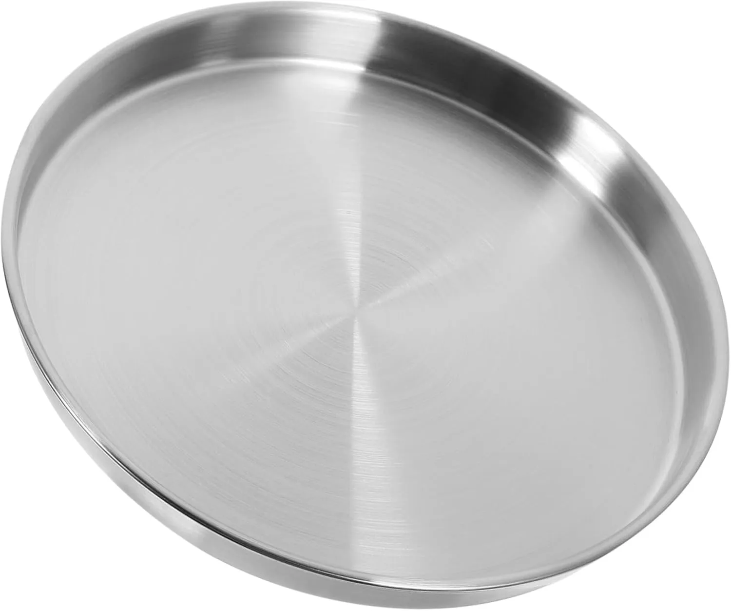 KICHOUSE Stainless Steel Round Salad Plate Versatile Metal Dinner Dish for Camping Parties Restaurants Stylish Design Easy to Clean for Grilled Meats Salads