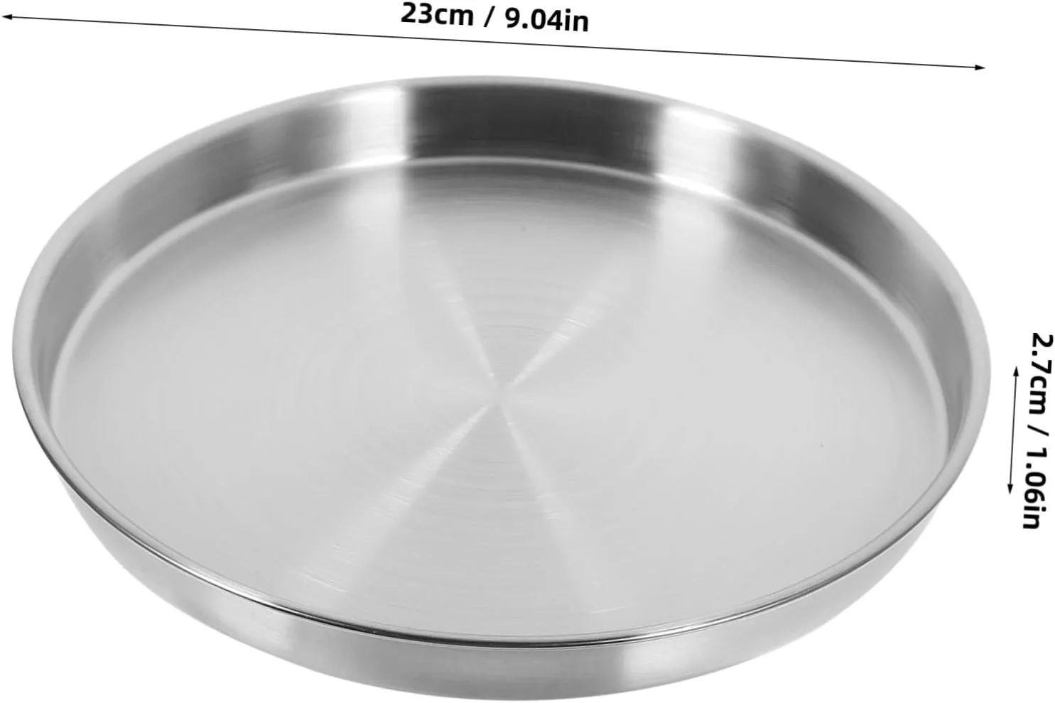 KICHOUSE Stainless Steel Round Salad Plate Versatile Metal Dinner Dish for Camping Parties Restaurants Stylish Design Easy to Clean for Grilled Meats Salads