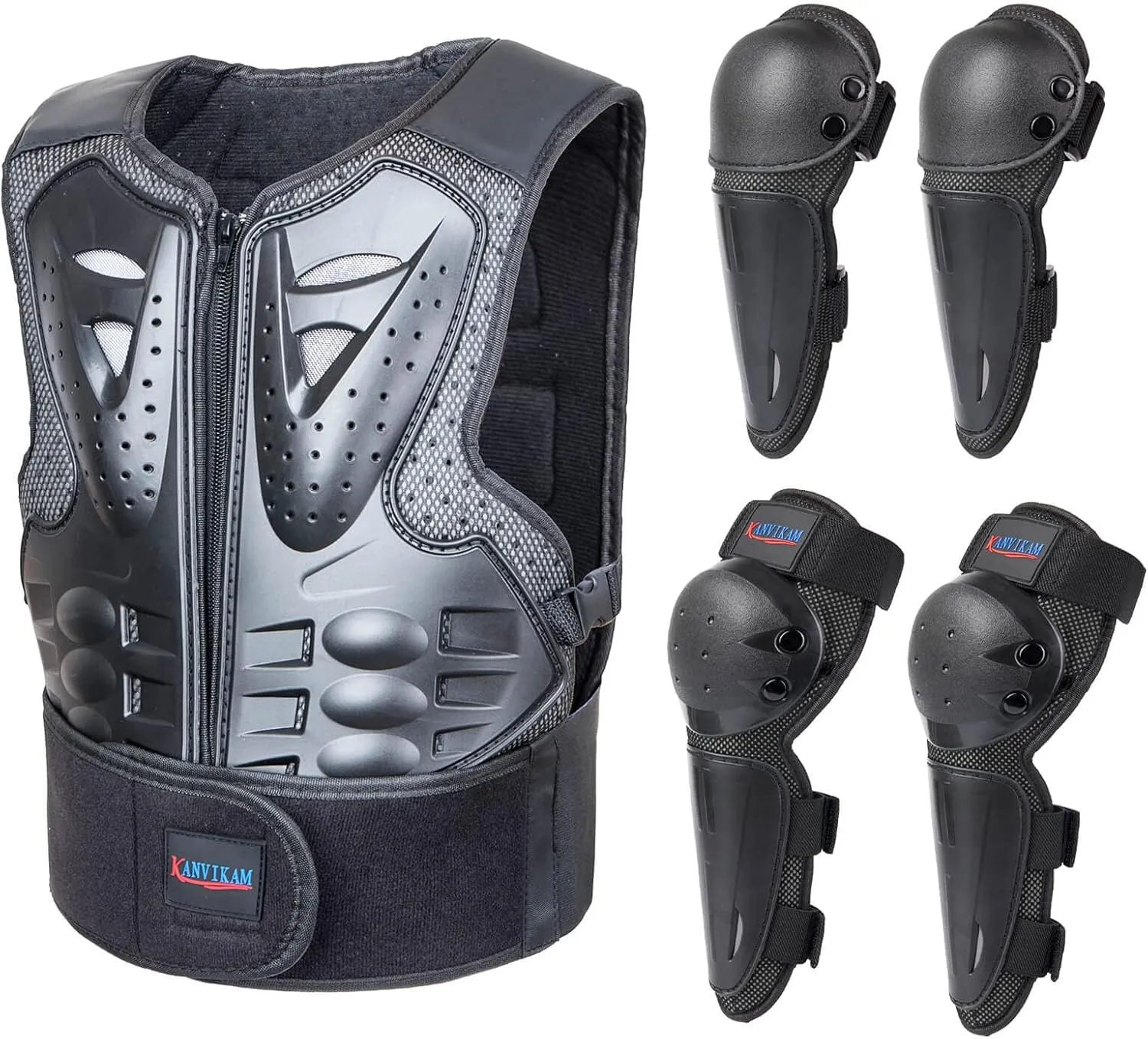 Kids Motocross Vest for Dirt Bike ATV Skateboard,Children Body Armor Protection with Knee Pads Eblow Pads for Cycling Skating