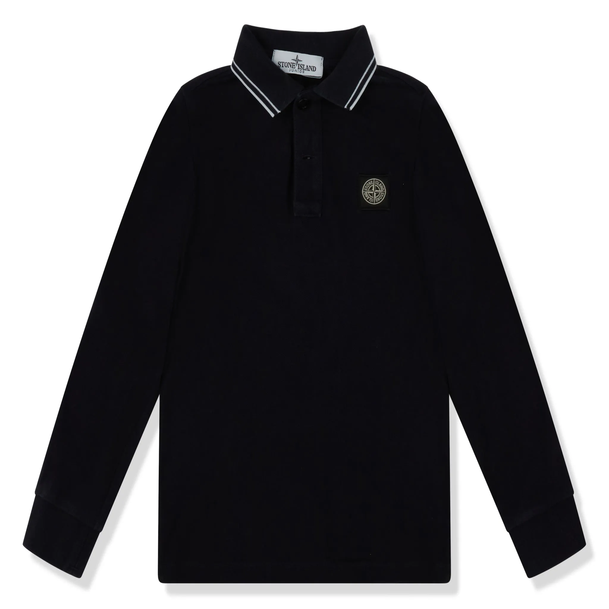 Kids Preloved - Stone Island Junior Logo Compass Patch Navy Polo Shirt