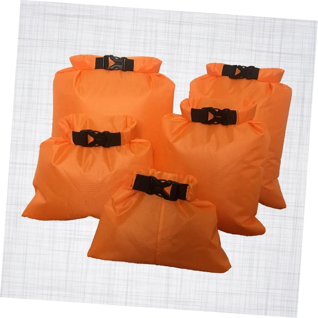 Kisangel 5 Piece Waterproof Rafting Bag Set Multifunctional Dry Storage Pouch for Kayaking Camping Boating 1.5l 2.5l 3.5l 4.5l 6l