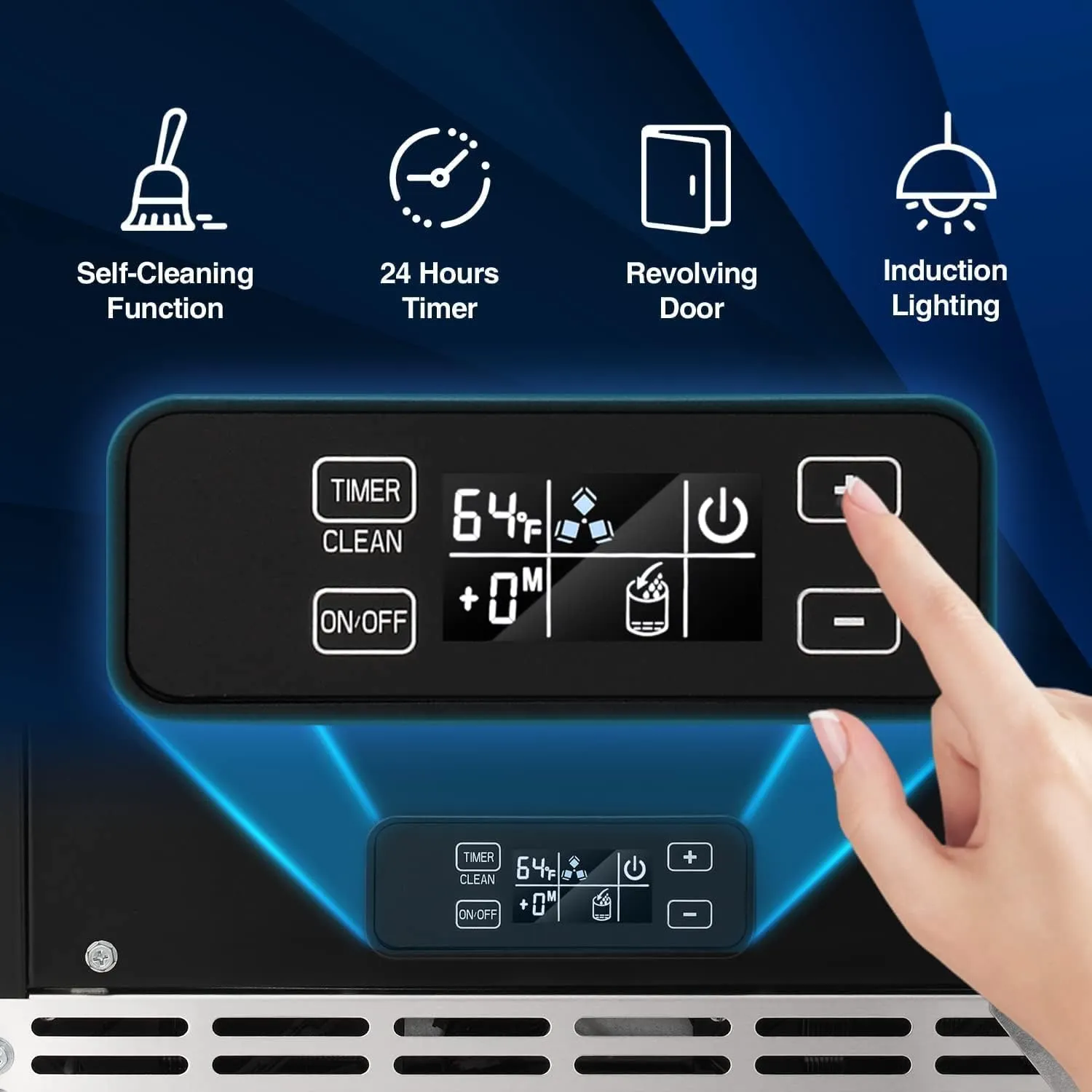 Kismile Commercial Built-in Ice Maker Machine,Reversible Door,Undercounter Ice Cube Maker with 24H Timer,80Lbs/Day,Built-in Freestanding Ice Machine for Home/Office(Silver)