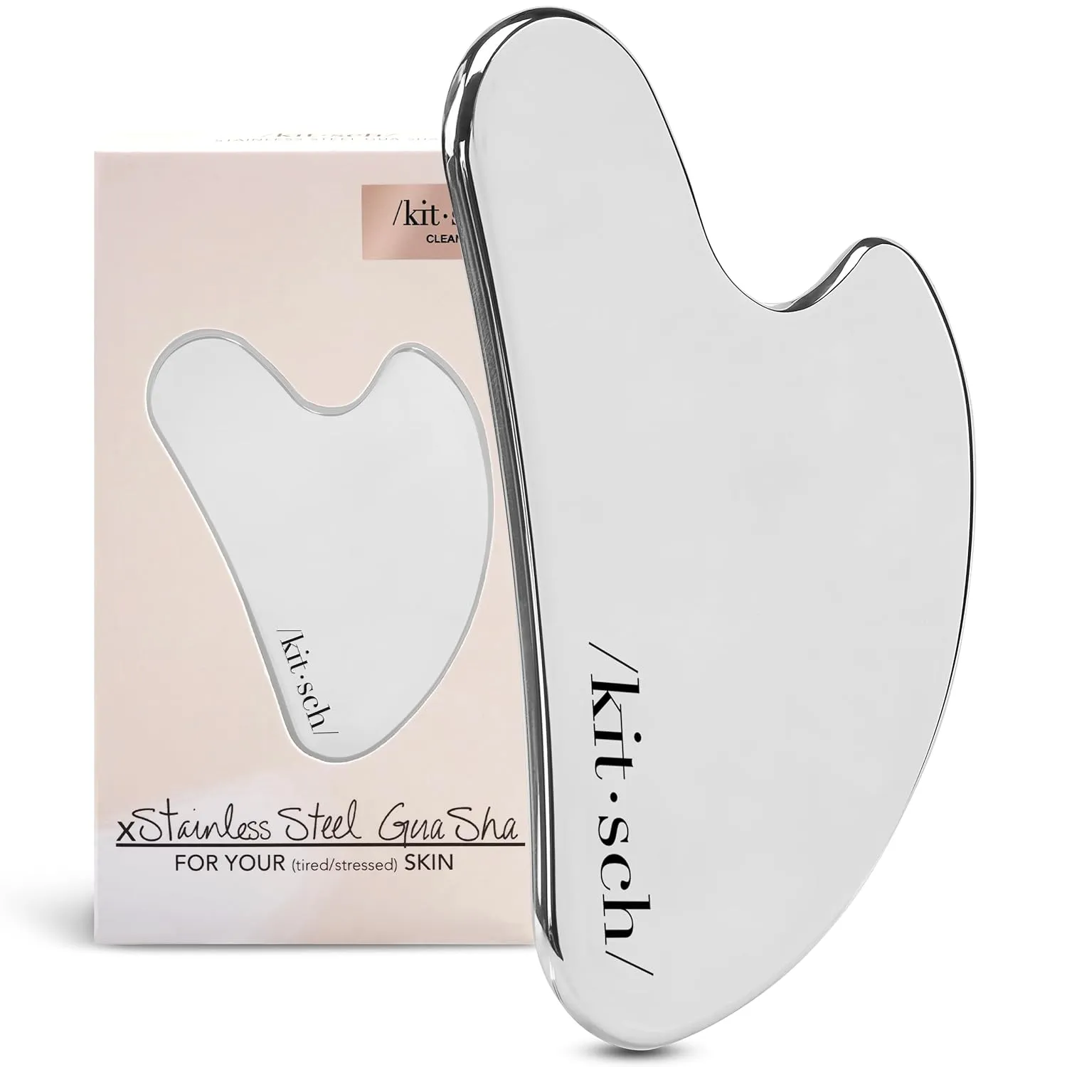 Kitsch Stainless Steel Gua Sha Facial Tools, Lymphatic Drainage Massager for Face, Chin & Jawline Sculpting, Body Guasha Tool for Muscle Tension, Skin Care Gift for Mom Women