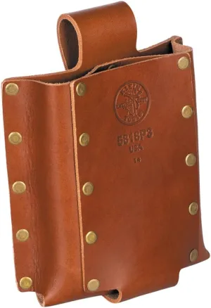 Klein Tools 5818P3 3-Pocket Leather Tool Holder, Compact Riveted Pouch for Pliers, Cutters, Measuring Tools, Tunnel Loop, Fits 3-Inch Belts