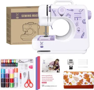 KPCB Sewing Machine for Beginners 12 Stitches with Reverse Stitch… (Large, Purple)