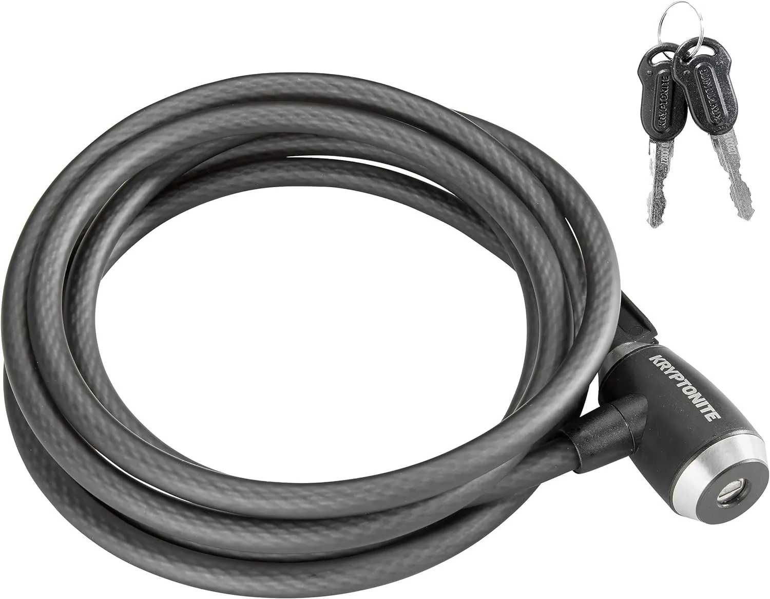 Kryptonite KryptoFlex Bike Lock Cable, 2FT/6FT/10FT Long 12mm Thick Heavy Duty Braided Steel Cable Anti-Theft Security Lock for Outdoor Equipment, Combination/Key Bike Lock