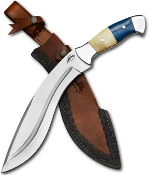 Kukri Machete Knife with Sheath Full Tang- Fixed Blade Cool Tool for Bushcraft and Camping- Best Handmade Gift for Men