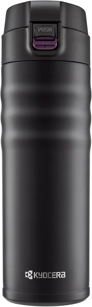 Kyocera 17oz. Ceramic Coated Interior, Double Wall Vacuum Insulated, Stainless Steel Travel Mug-Matt Black
