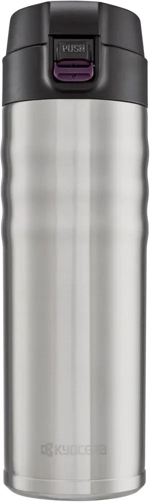 Kyocera 17oz. Ceramic Coated Interior, Double Wall Vacuum Insulated, Stainless Steel Travel Mug-Stainless Steel