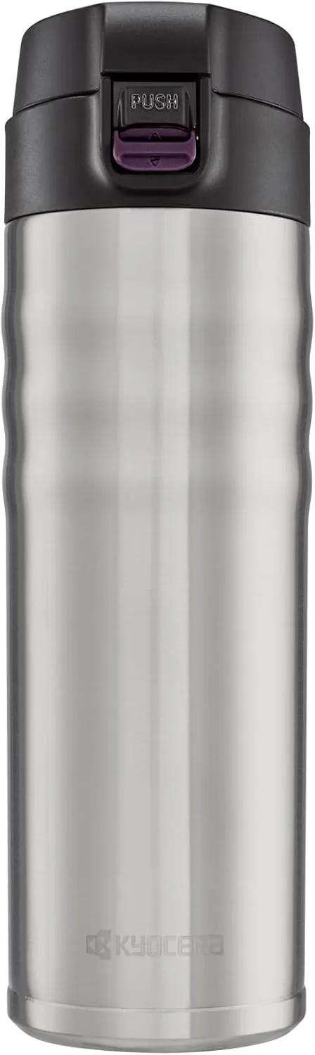Kyocera 17oz. Ceramic Coated Interior, Double Wall Vacuum Insulated, Stainless Steel Travel Mug-Stainless Steel