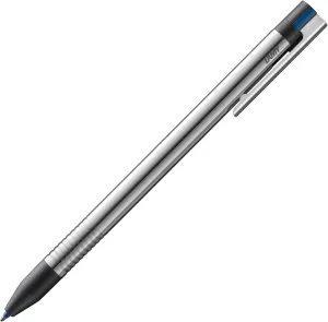Lamy logo 3-colours - multicoloured ballpoint pen (black, blue, red) with a sight dial mechanism in an elegant stainless steel case - incl ballpoint refills M 21 in black, blue & red