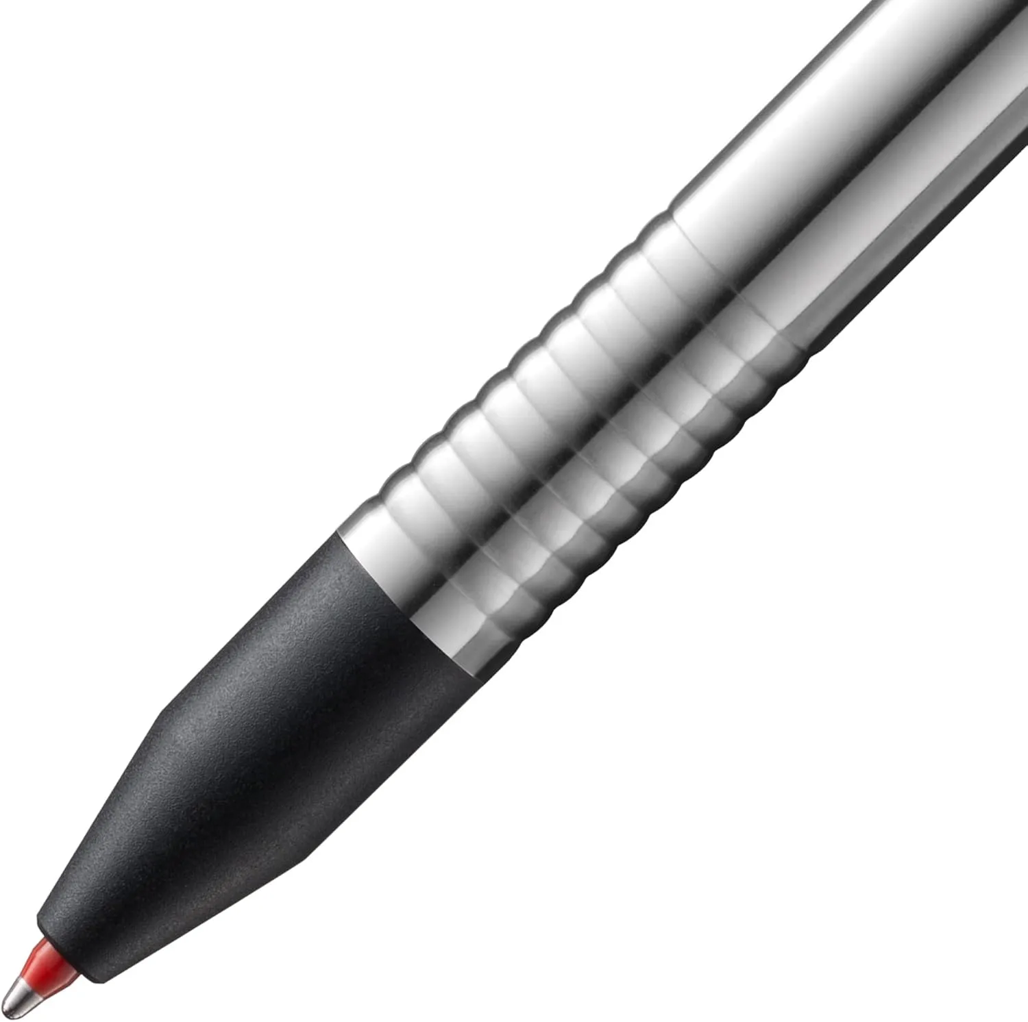 Lamy logo 3-colours - multicoloured ballpoint pen (black, blue, red) with a sight dial mechanism in an elegant stainless steel case - incl ballpoint refills M 21 in black, blue & red