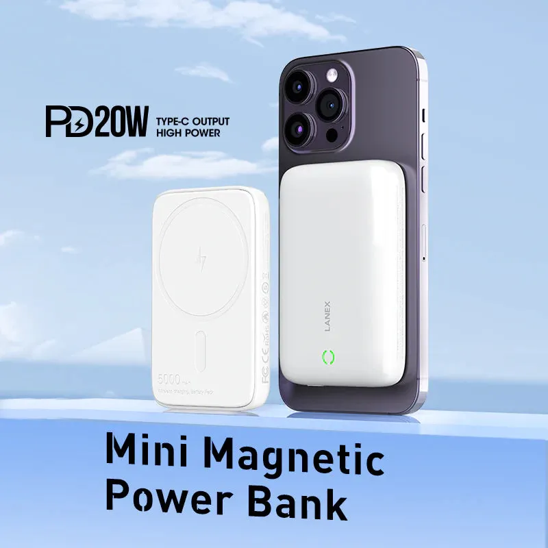 Lanex Mini Magnetic Fast Charging Power Bank 5000mAh