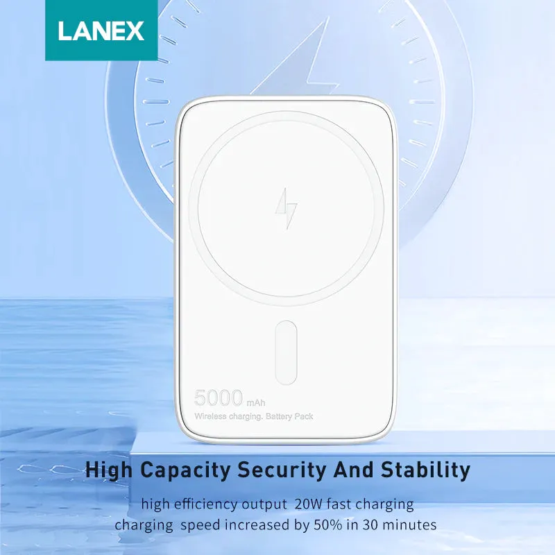 Lanex Mini Magnetic Fast Charging Power Bank 5000mAh