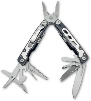 Larboard Pliers Multi Tool 14 Function EDC Multi-Tool with Belt Clip and Included Carrying Pouch, Perfect for Home, RV, Outdoors, Camping, EDC (Black/Stainless Steel)