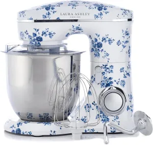 Laura Ashley China Rose 4.8 Quarts Electric Stand Mixer with Attachments - Easy to use Countertop with Bowl -Cake, Dough Mixer Machine with Dough Hook, Beater, Egg Whisk & Handy Splash Cover
