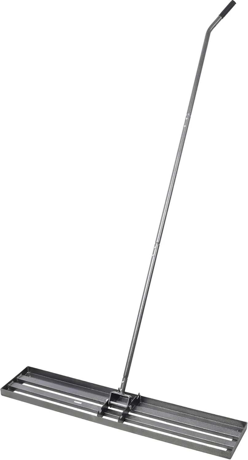 Lawn Leveling Rake, 48"x10" Lawn Leveling Tool, Heavy Duty Effort Saving Lawn Level Tool, 7FT Steel Handle Lawn Leveler for Yard Garden Golf Course, Ease Level Soil Sand Dirt Surfaces and Fertilizer