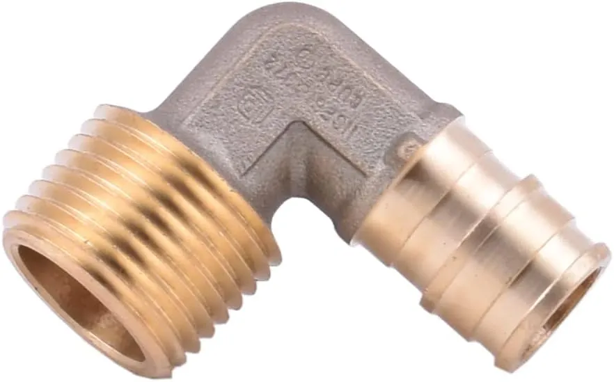 LD Valve-Pex A Fitting 1/2-in ProPex x 1/2-in MPT Brass Elbow for PEX-A System Pipe,F1960 Brass Pex Expansion Transition Fittings PPEX to Male Thread Elbow (8-Pack)