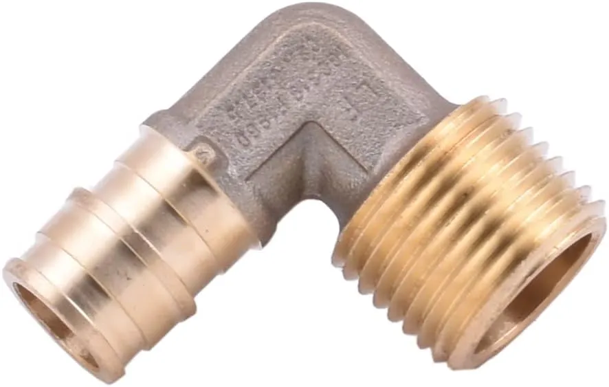 LD Valve-Pex A Fitting 1/2-in ProPex x 1/2-in MPT Brass Elbow for PEX-A System Pipe,F1960 Brass Pex Expansion Transition Fittings PPEX to Male Thread Elbow (8-Pack)