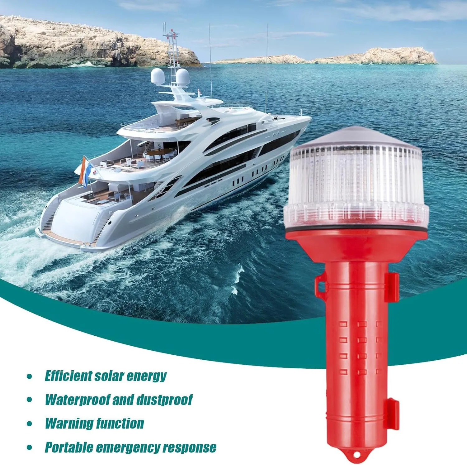 LED Marine Beacon - Survival Flare, Floating Strobe | Battery-Powered Emergencyy Blinker for Maritime Security, Ensuring High Visibility in Dark Or Stormy Weather While Navigating Pontoons, Sailing