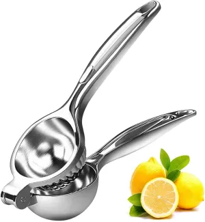 Lemon Squeezer Stainless Steel Manual Hand Squeezer/Lime Juicer Hand Citrus Press Juicer Metal - 2.7" Extra Large Premium Quality Heavy Duty Solid Metal Bowl Silver