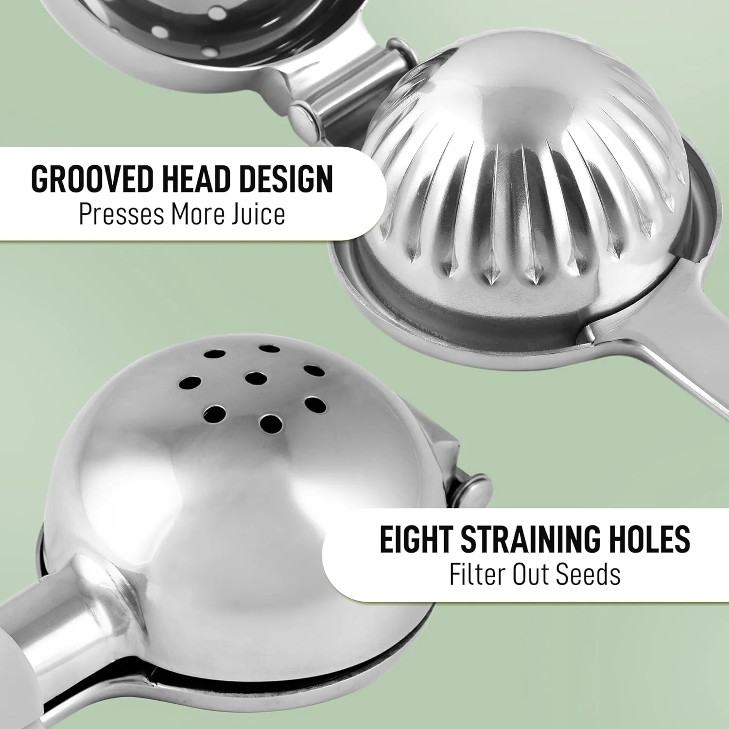 Lemon Squeezer Stainless Steel with Premium Quality Heavy Duty Solid Metal Squeezer Bowl - Large Manual Citrus Press Juicer and Lime Squeezer Stainless Steel - by Zulay Kitchen