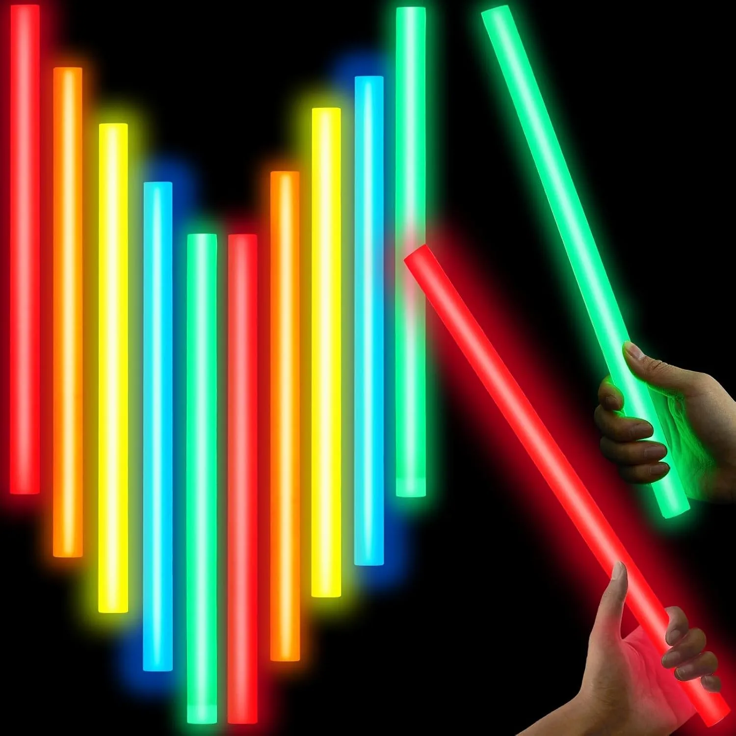 Lewtemi 10 Pcs 14 Inch Large Glow Sticks Christmas Jumbo Sticks Big Glow Stick Giant Light Stick Emergency Light Stick for Camping Accessories, Survival Kit