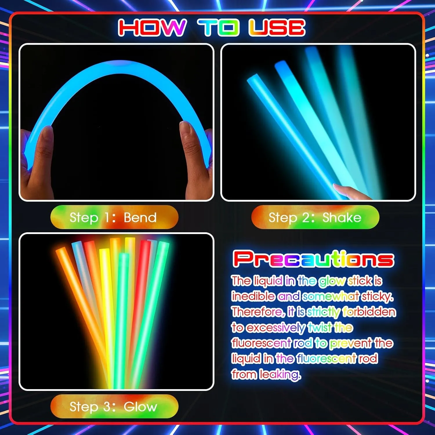 Lewtemi 10 Pcs 14 Inch Large Glow Sticks Christmas Jumbo Sticks Big Glow Stick Giant Light Stick Emergency Light Stick for Camping Accessories, Survival Kit