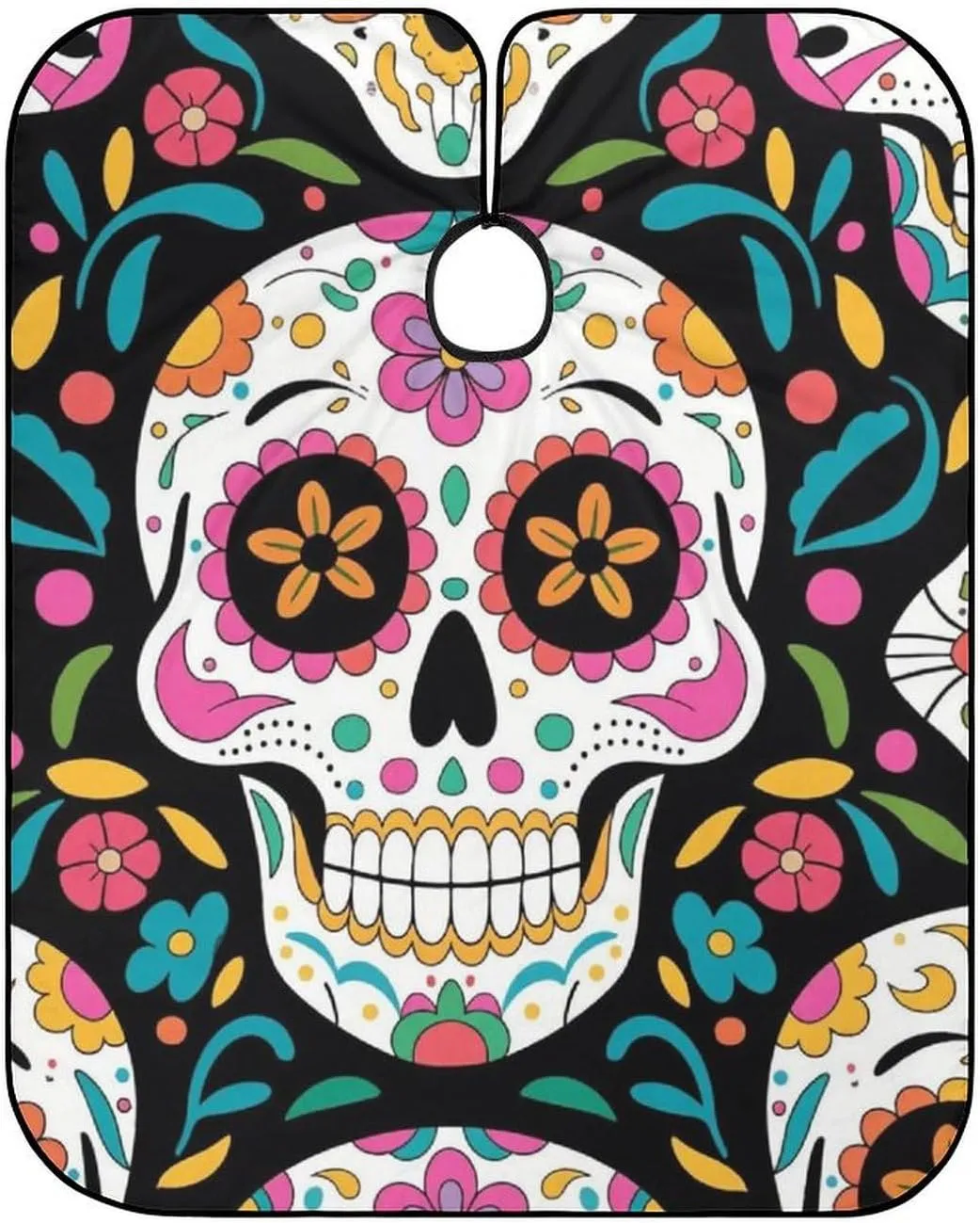 Lightweight Salon Cape - Mexican Sugar Skull Flower Art Haircut Hairdressing Cloth Apron Haircut Barber Gown for Barbers