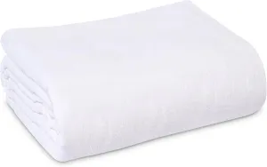 Linteum Textile Cotton Blended Hospital Patient Bath Blanket, Bed Bath Sheet, Twin Blanket Lightweight Sheet Blankets 70x90 in, 1.75 lb. White