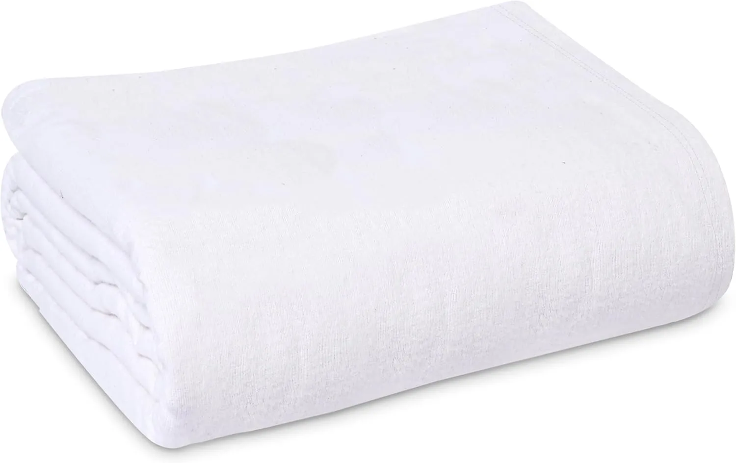 Linteum Textile Cotton Blended Hospital Patient Bath Blanket, Bed Bath Sheet, Twin Blanket Lightweight Sheet Blankets 70x90 in, 1.75 lb. White