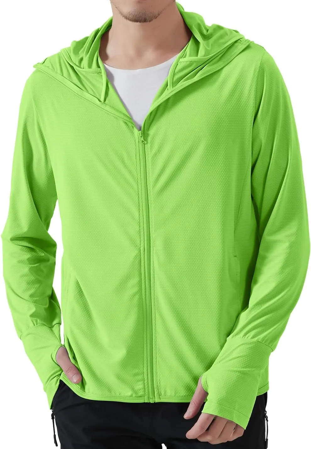 Locachy Men's UPF 50  Sun Protection Outdoor Lightweight Full Zip Hoodie Jacket Long Sleeve Fishing Hiking Performance Shirt