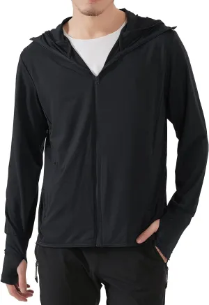 Locachy Men's UPF 50  Sun Protection Outdoor Lightweight Full Zip Hoodie Jacket Long Sleeve Fishing Hiking Performance Shirt
