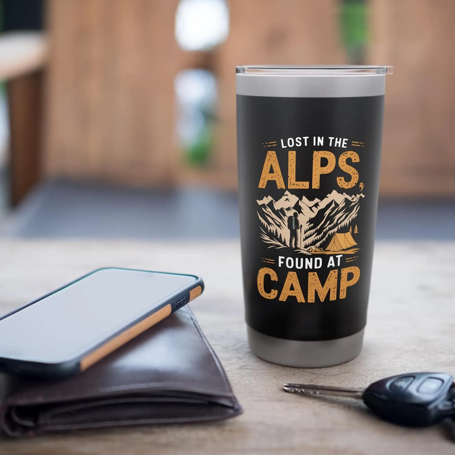 Lost in the Alps Found at Camp Alpine Camping Stainless Steel Insulated Tumbler