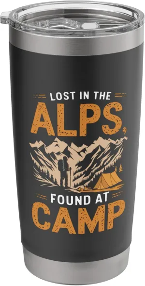 Lost in the Alps Found at Camp Alpine Camping Stainless Steel Insulated Tumbler
