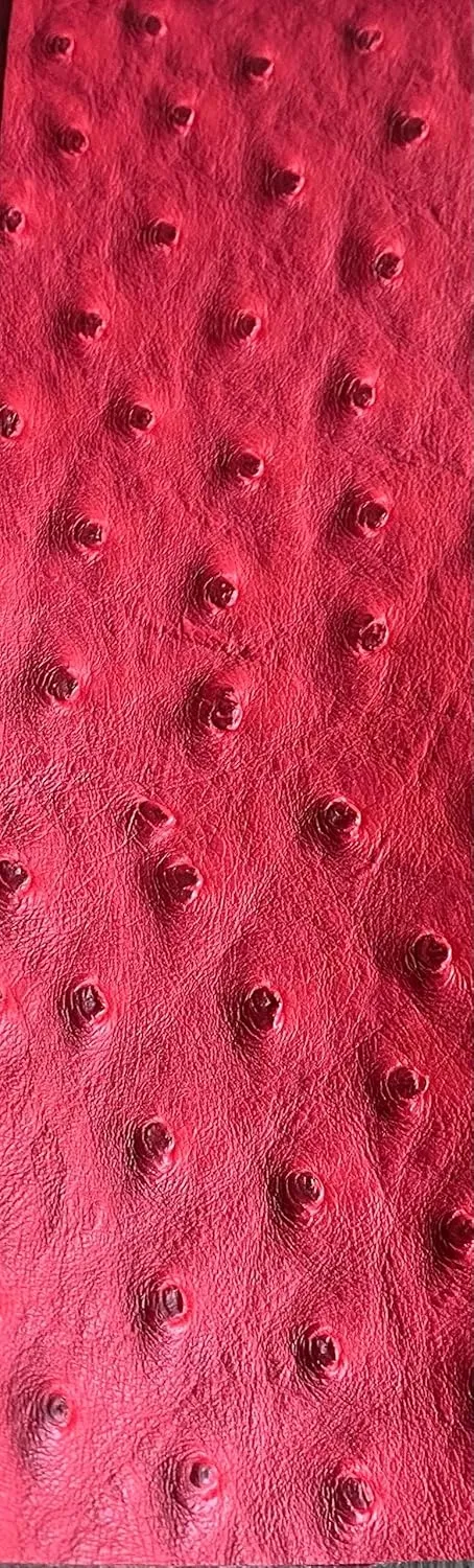 Luvfabrics Ostrich Faux Vinyl Marine Grade UV Resistance Waterproof Fabric by The Yard (Red)