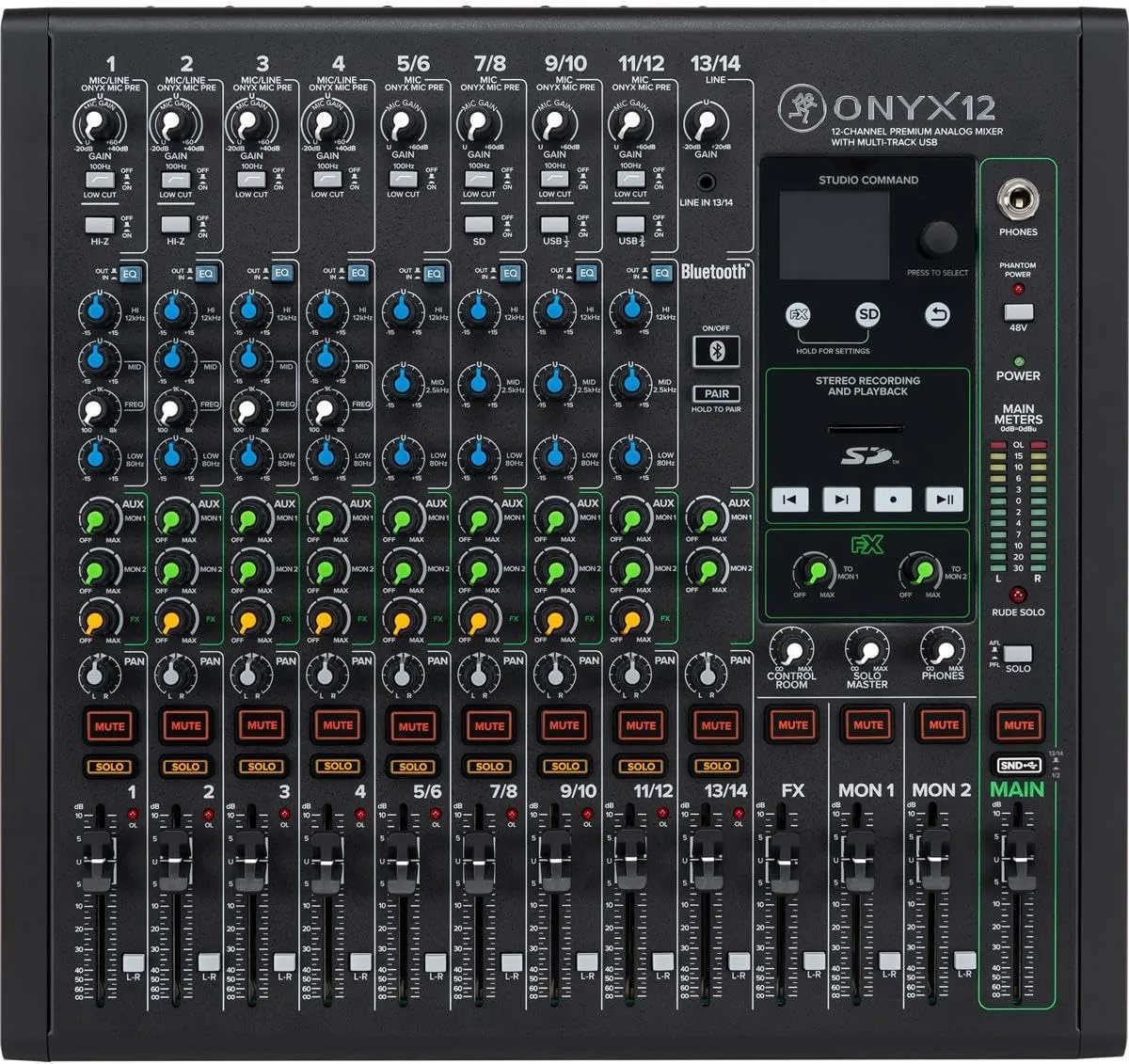 Mackie Onyx12 12-channel Analog Mixer with Multi-Track USB