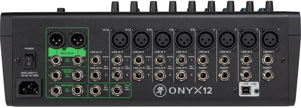 Mackie Onyx12 12-channel Analog Mixer with Multi-Track USB