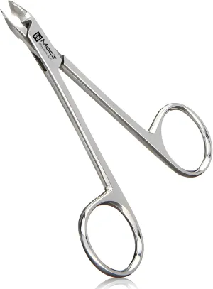 MACS Cuticle Remover Scissors Style - Stainless Steel Cuticle Trimmer & Nail Tools, Professional Quality Mini Clipper/Nipper with Half Jaw for Precise Cuticle Care