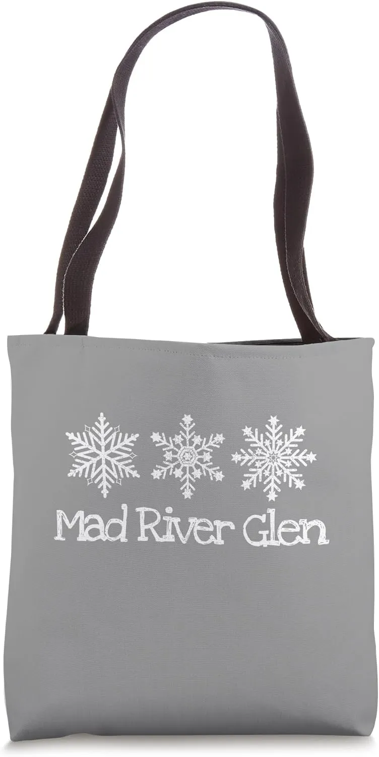 Mad River Glen Vermont Ski Skier Skiing Snowflakes Winter Tote Bag