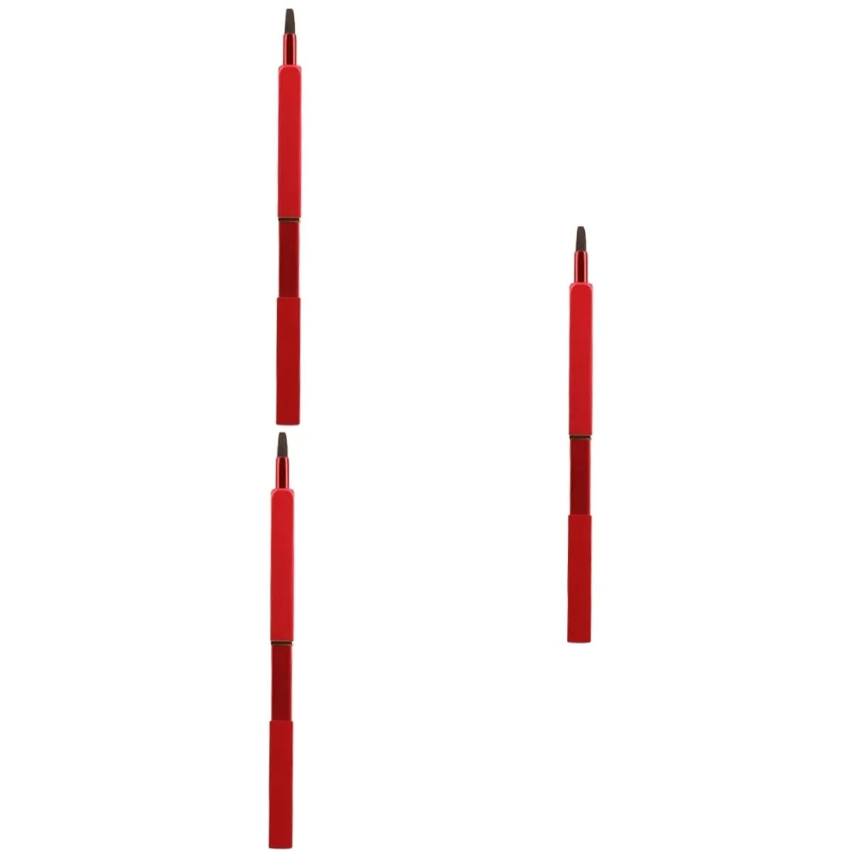 MAGICLULU 3pcs Retractable Lip Brush with Premium Nylon Fibers Portable Makeup Tool for Precise Lip Application for Daily Use and Travel Compact Design with Metal Tube Red