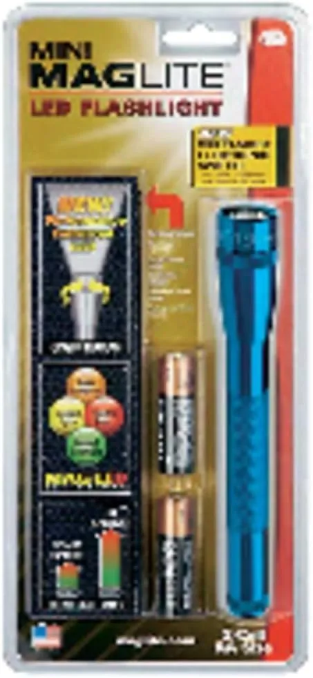 Maglite Mini LED 2-Cell AA Flashlight with Holster, Blue