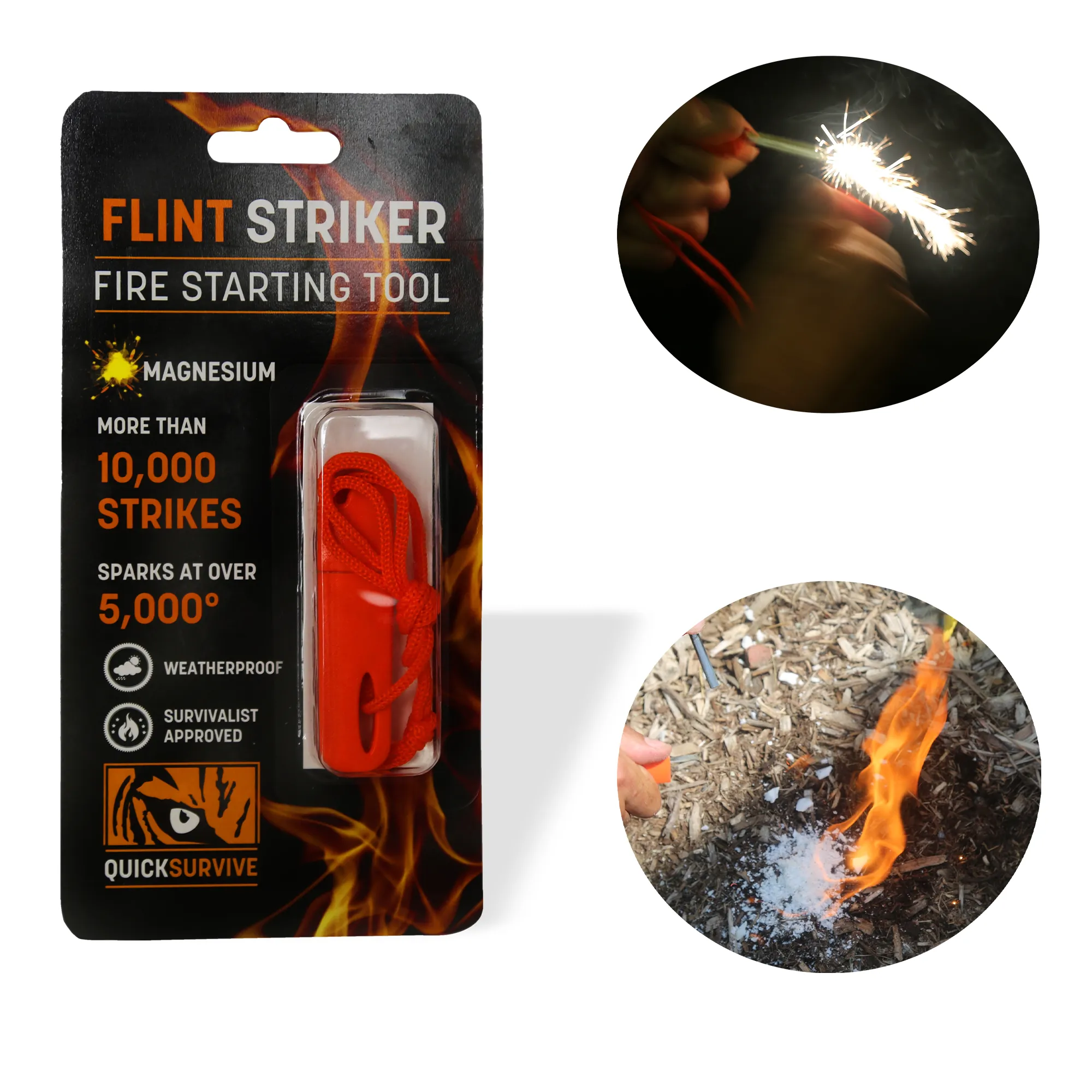 Magnesium Flint Striker Tool by Quick Survive