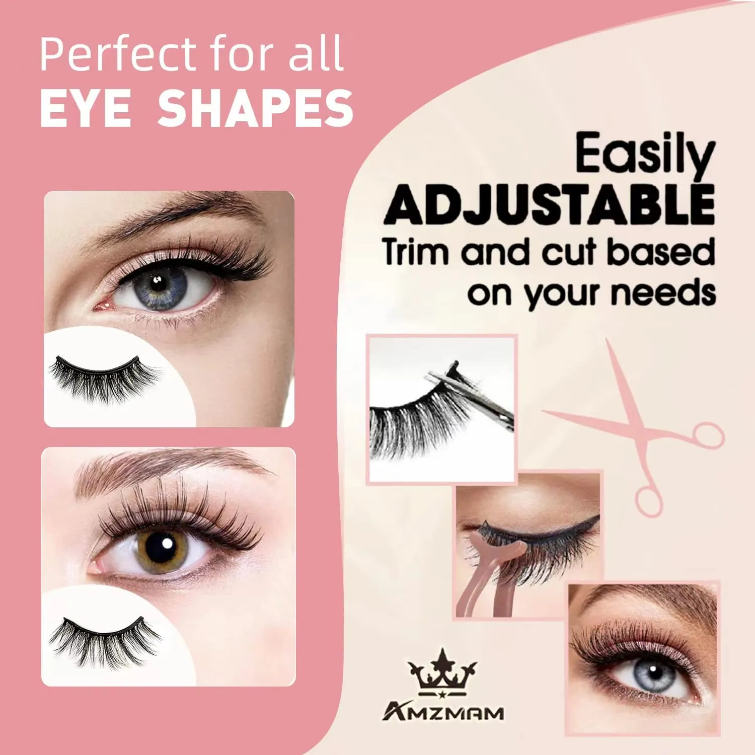 Magnetic Eyelashes Natural Look, Premium Faux Mink Magnetic Lashes，Reusable with Easy to Wear and Remove，Waterproof, Lightweight Wispy lashes, Cruelty-Free.