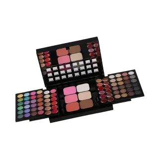 Makeup Kit Set Combination with Eyeshadow Blusher Eyebrow Powder Eyeliner Pencil Aluminum Makeup Case for Wedding Teens Woman