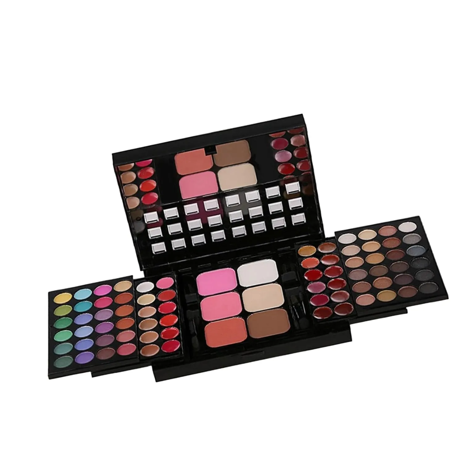 Makeup Kit Set Combination with Eyeshadow Blusher Eyebrow Powder Eyeliner Pencil Aluminum Makeup Case for Wedding Teens Woman