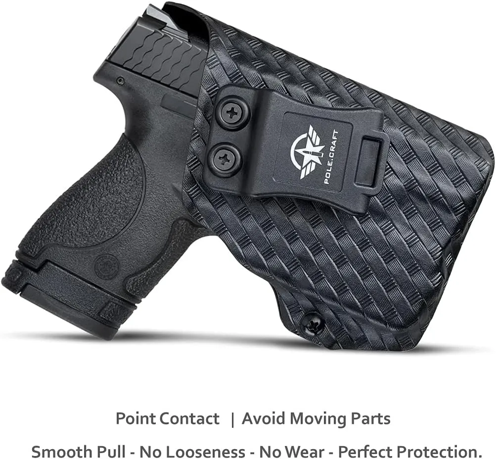M&P Shield 40 Holster with TLR-6 Light Laser IWB Kydex Holster Custom Fit: Smith & Wesson M&P Shield 9mm/.40 w/TLR-6 - Inside Waistband - Cover Mag-Button, Widened Entrance, No Wear, No Jitter