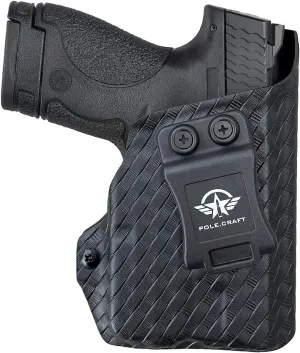 M&P Shield 40 Holster with TLR-6 Light Laser IWB Kydex Holster Custom Fit: Smith & Wesson M&P Shield 9mm/.40 w/TLR-6 - Inside Waistband - Cover Mag-Button, Widened Entrance, No Wear, No Jitter