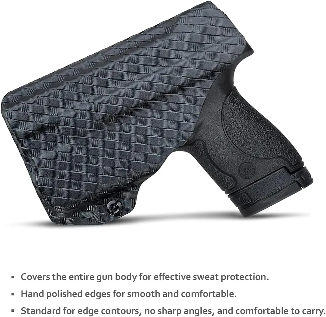 M&P Shield 40 Holster with TLR-6 Light Laser IWB Kydex Holster Custom Fit: Smith & Wesson M&P Shield 9mm/.40 w/TLR-6 - Inside Waistband - Cover Mag-Button, Widened Entrance, No Wear, No Jitter