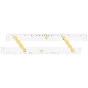 Marine Parallel Ruler with Brass Arms,15 Inches Marine Navigation Ruler for Navigational Plotting Nautical Charts Mapping Points